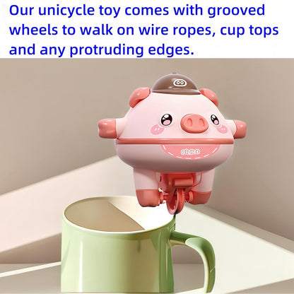 Battery Operated Cute Tightrope Walking Balance Pig Roly-Poly Tumbler