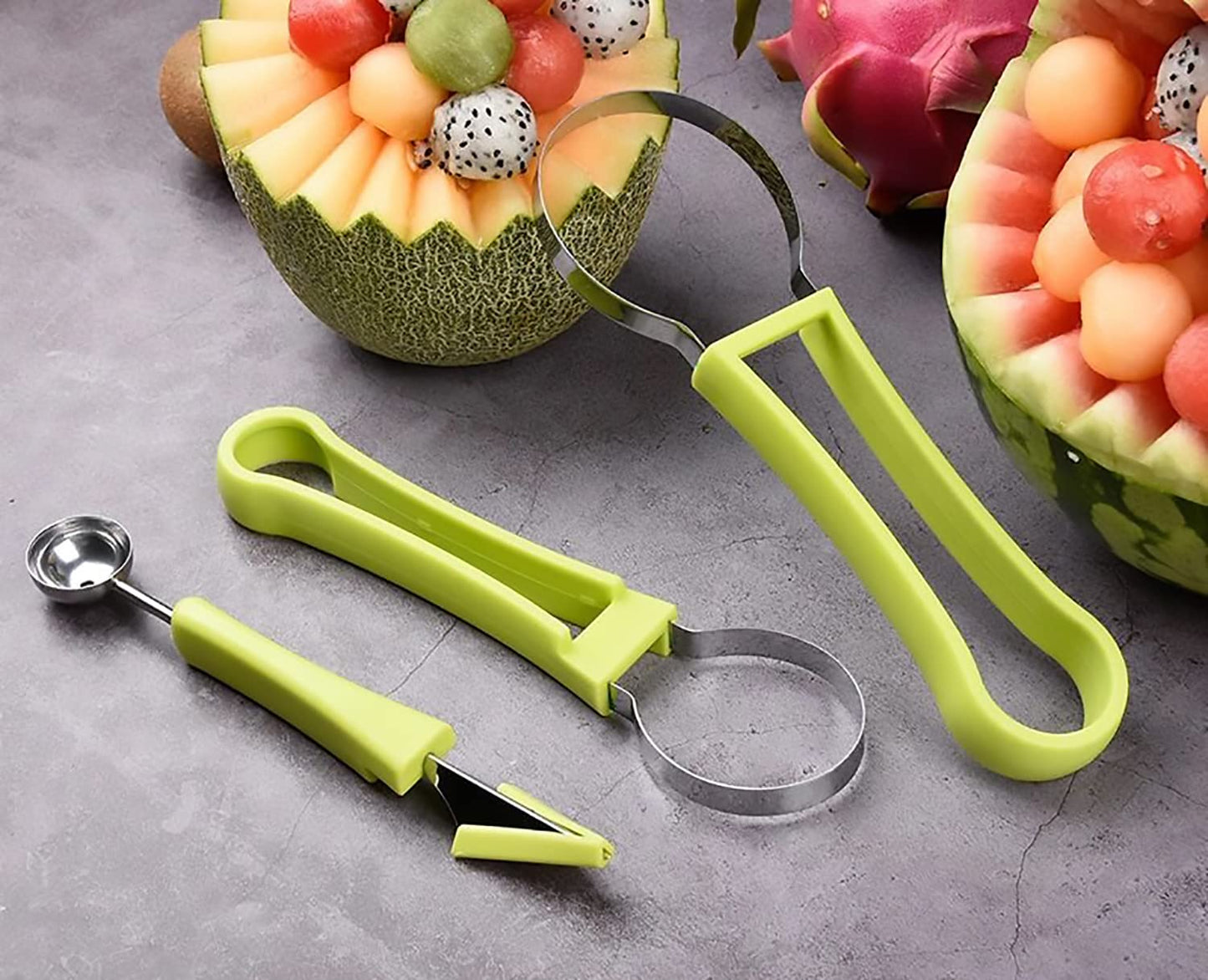 Melon Baller Scoop Set,Fruit Cutters, 4 In 1