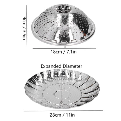 Easy to Use Retractable 410 Stainless Steel Steam Holder Food Grade for Kitchen for Home