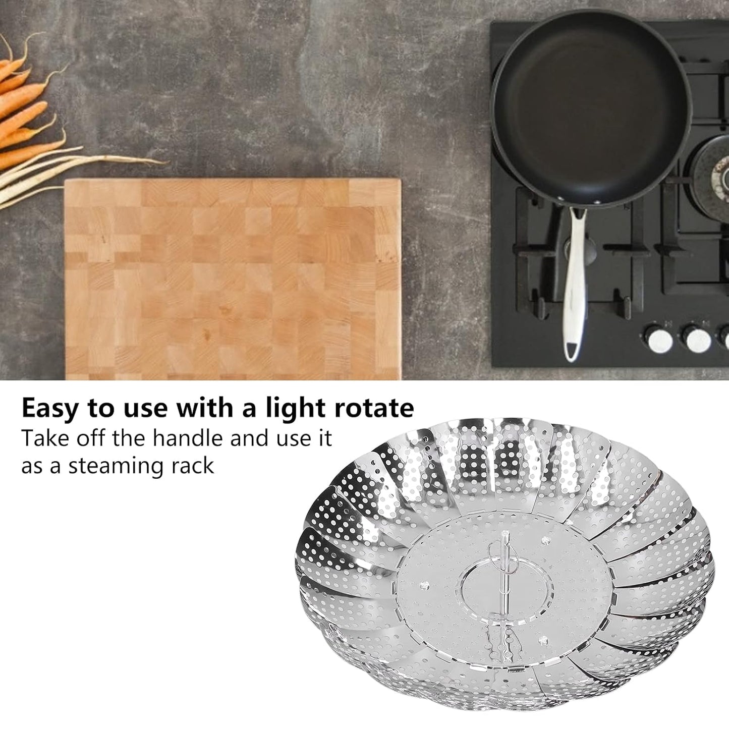 Easy to Use Retractable 410 Stainless Steel Steam Holder Food Grade for Kitchen for Home