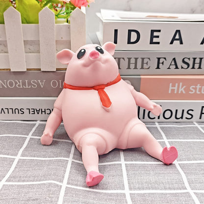 Novelty Cute Squishy Toy Pink Pig Gifts for Kids Adults, Decompress and Stress Stretch Animal Anxiety Relief Autism Disorders, Funny Pig Man...